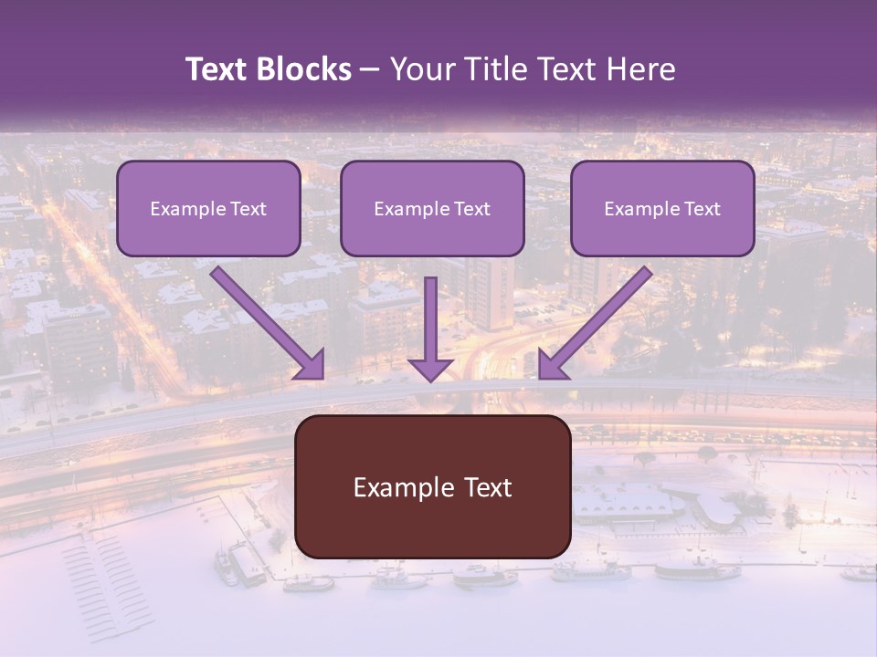 An Aerial View Of A City At Night PowerPoint Template