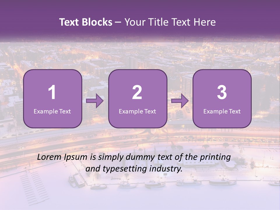 An Aerial View Of A City At Night PowerPoint Template