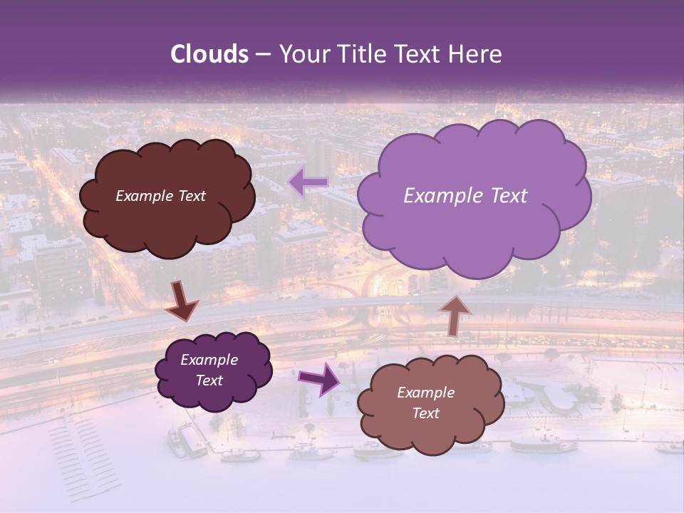 An Aerial View Of A City At Night PowerPoint Template