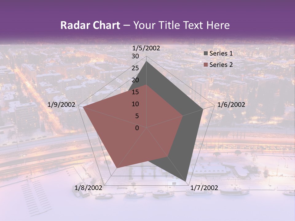 An Aerial View Of A City At Night PowerPoint Template