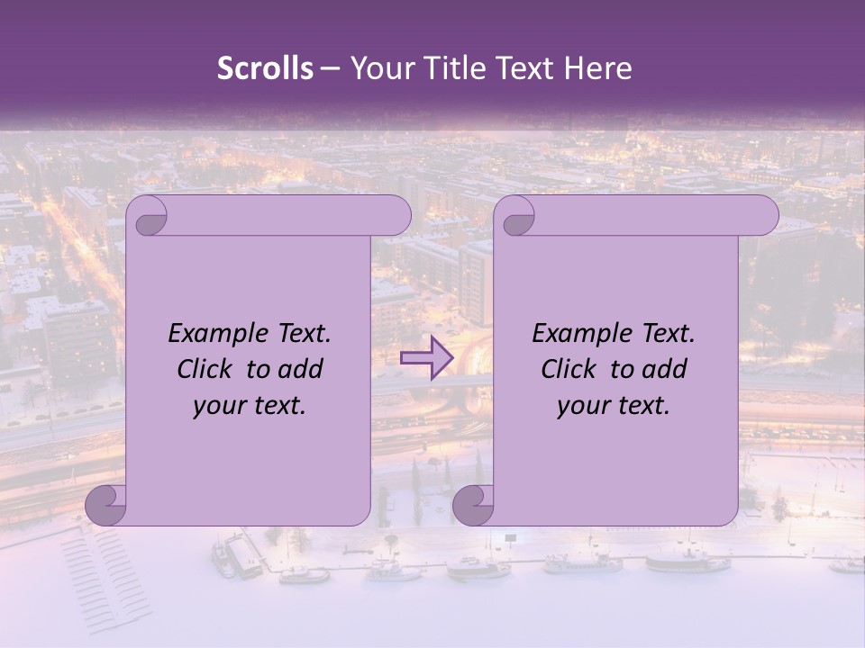 An Aerial View Of A City At Night PowerPoint Template