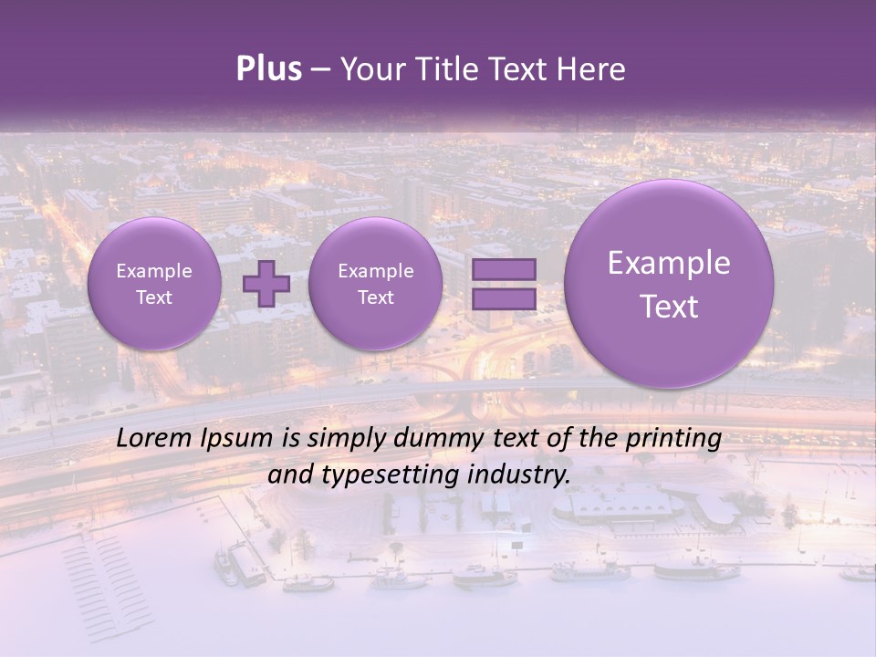 An Aerial View Of A City At Night PowerPoint Template