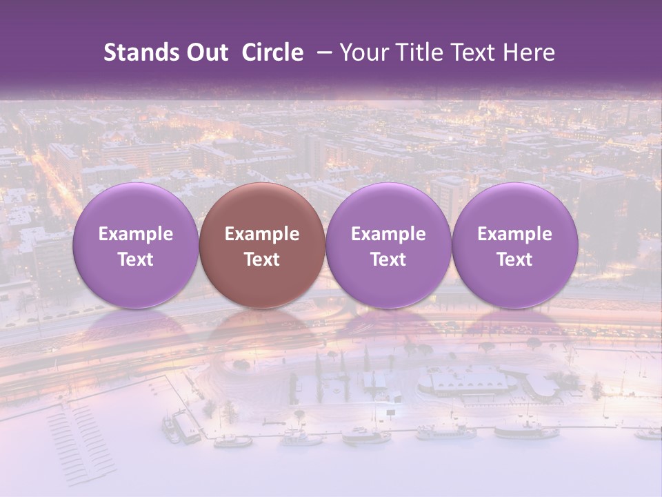 An Aerial View Of A City At Night PowerPoint Template