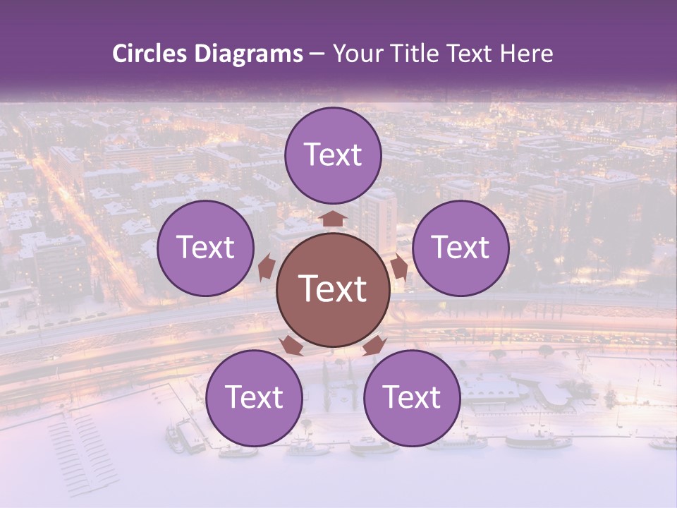 An Aerial View Of A City At Night PowerPoint Template