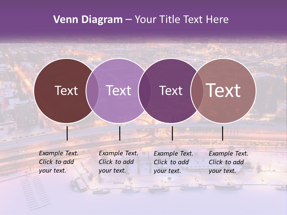 An Aerial View Of A City At Night PowerPoint Template