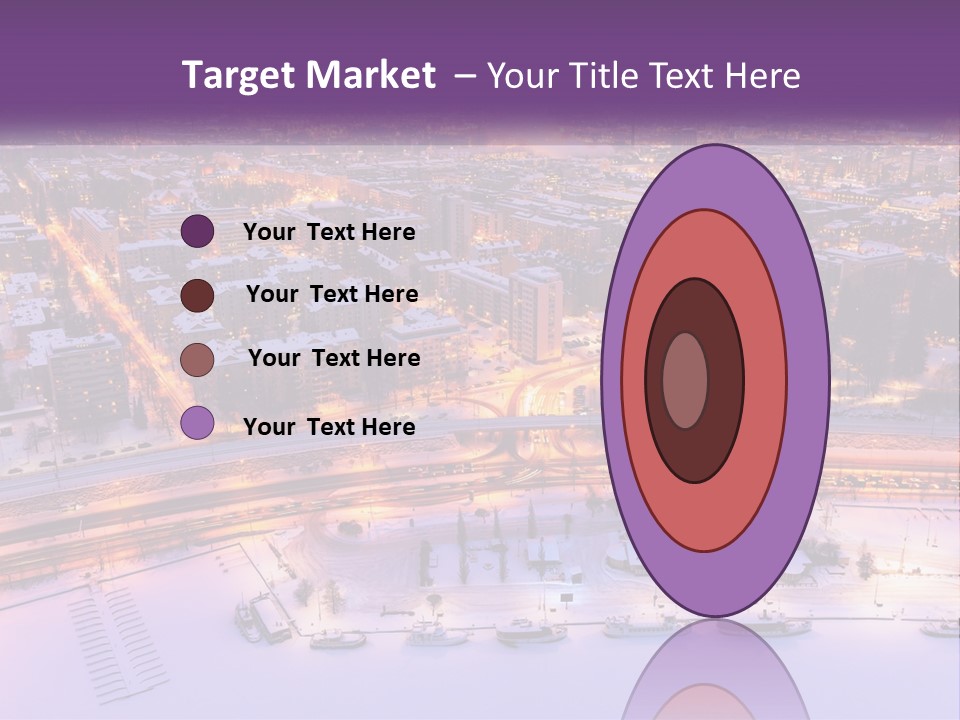 An Aerial View Of A City At Night PowerPoint Template