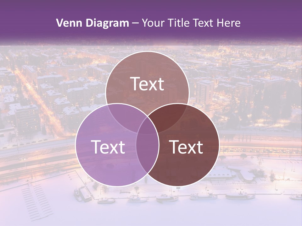 An Aerial View Of A City At Night PowerPoint Template