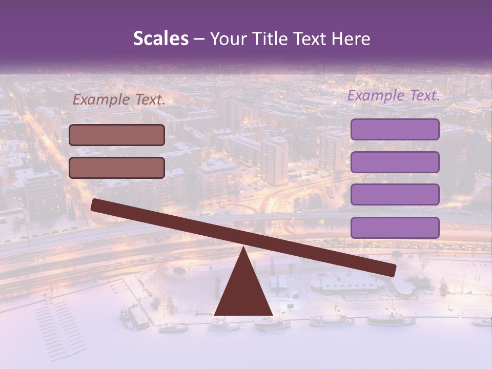 An Aerial View Of A City At Night PowerPoint Template