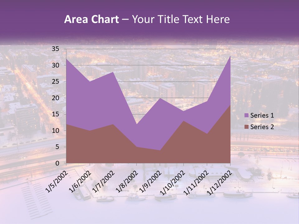 An Aerial View Of A City At Night PowerPoint Template