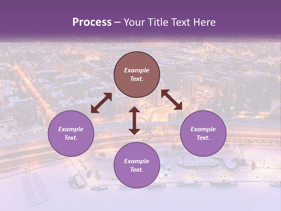 An Aerial View Of A City At Night PowerPoint Template