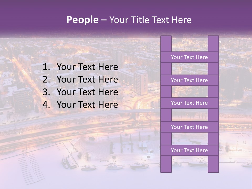 An Aerial View Of A City At Night PowerPoint Template