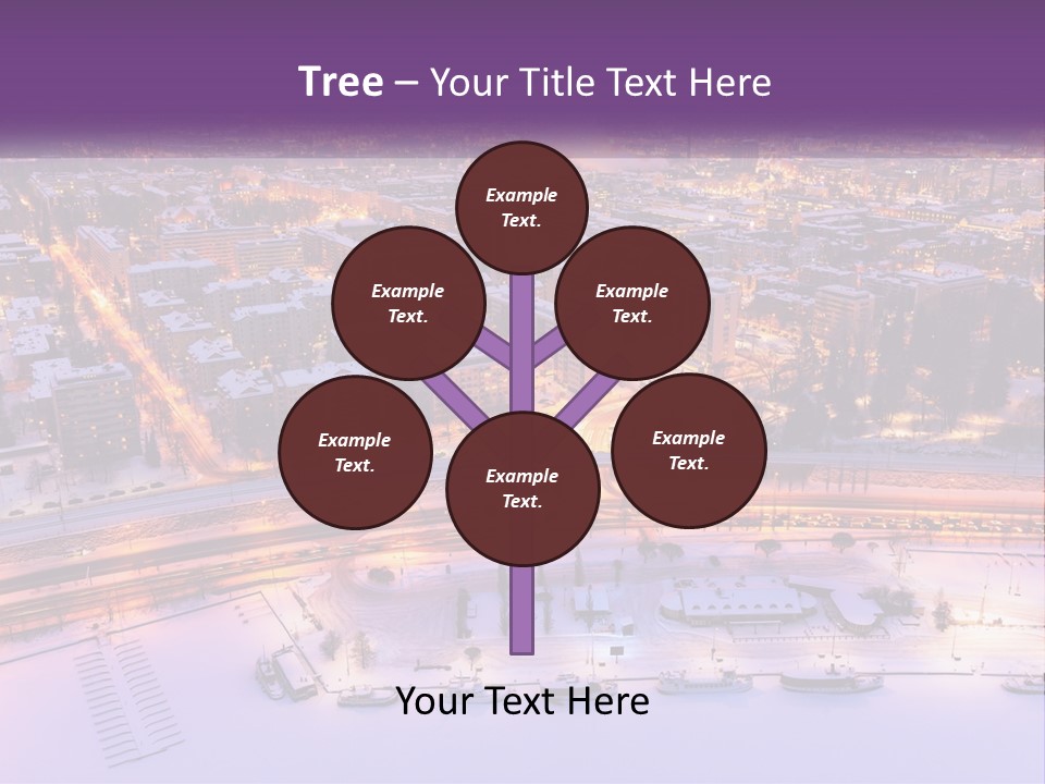 An Aerial View Of A City At Night PowerPoint Template