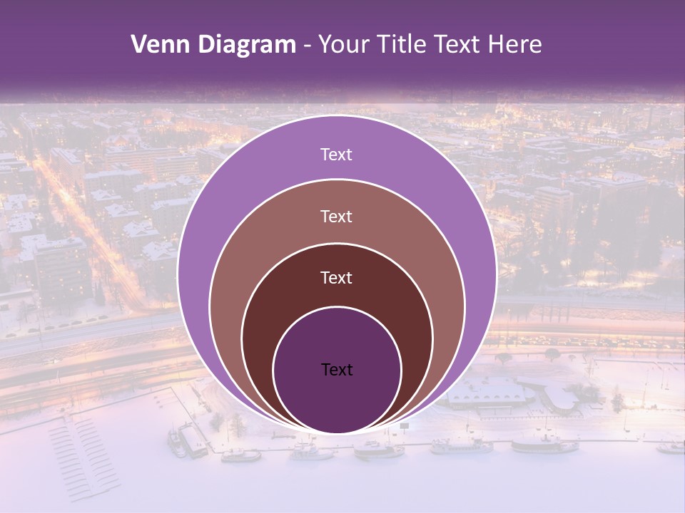 An Aerial View Of A City At Night PowerPoint Template