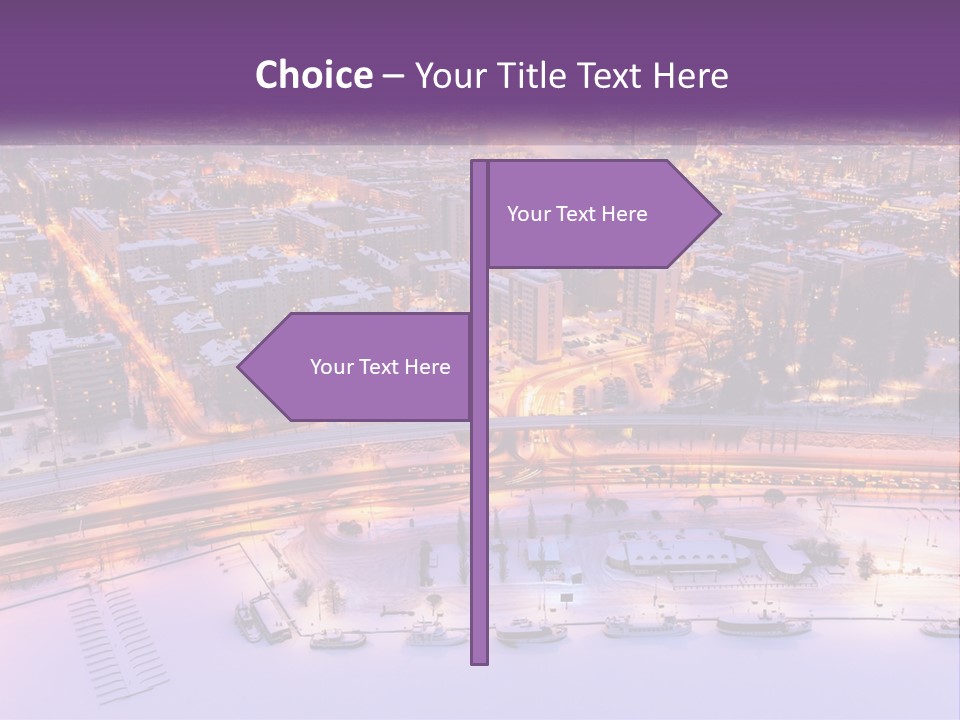 An Aerial View Of A City At Night PowerPoint Template