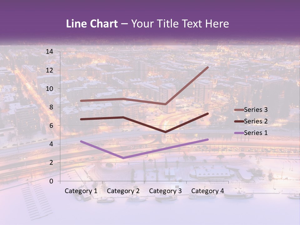 An Aerial View Of A City At Night PowerPoint Template