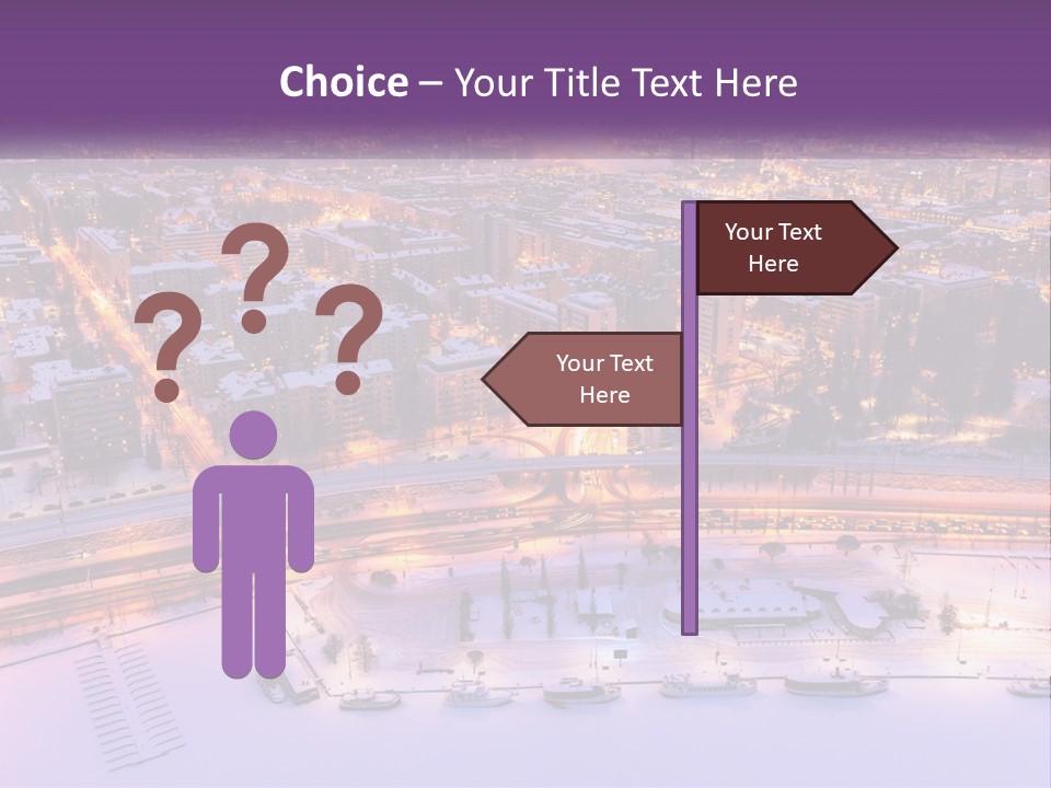 An Aerial View Of A City At Night PowerPoint Template