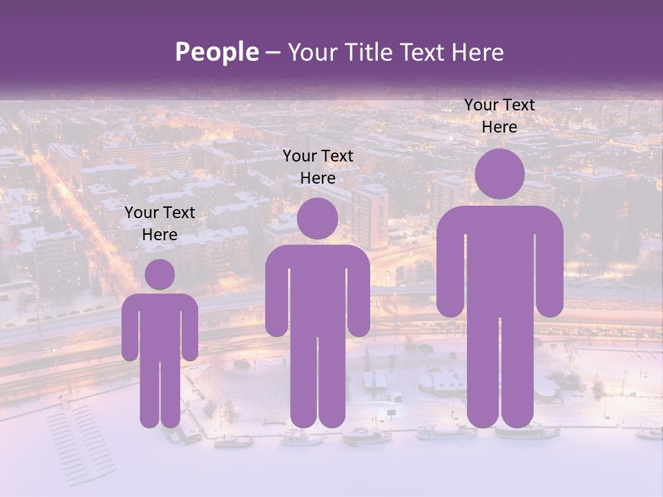 An Aerial View Of A City At Night PowerPoint Template