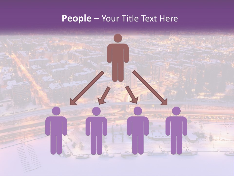 An Aerial View Of A City At Night PowerPoint Template