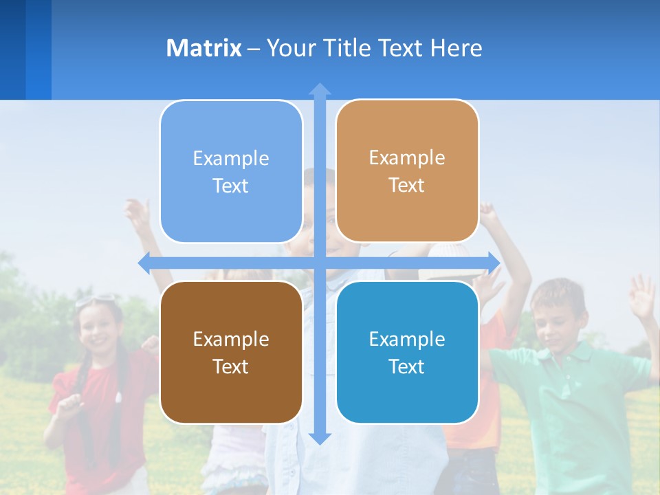 A Group Of Children Holding Up A Trophy PowerPoint Template