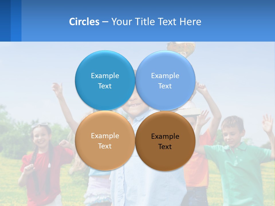 A Group Of Children Holding Up A Trophy PowerPoint Template