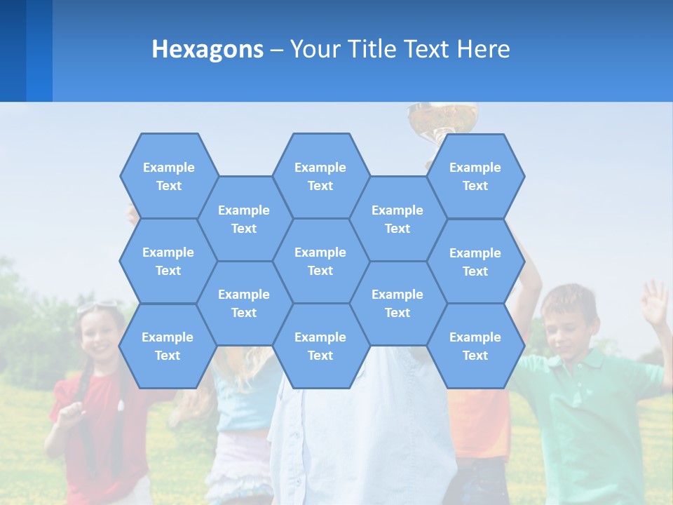 A Group Of Children Holding Up A Trophy PowerPoint Template