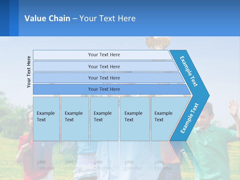 A Group Of Children Holding Up A Trophy PowerPoint Template