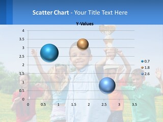 A Group Of Children Holding Up A Trophy PowerPoint Template