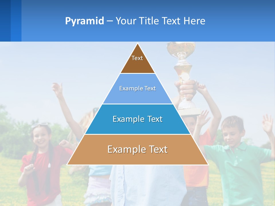 A Group Of Children Holding Up A Trophy PowerPoint Template
