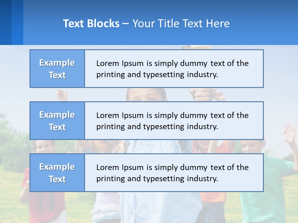 A Group Of Children Holding Up A Trophy PowerPoint Template