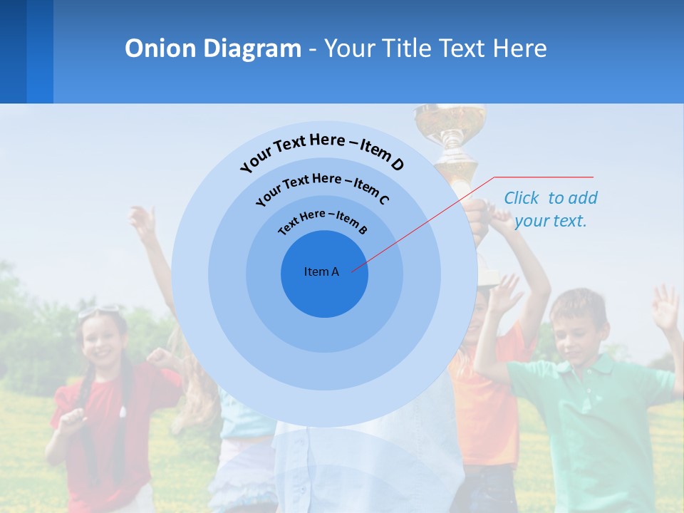 A Group Of Children Holding Up A Trophy PowerPoint Template
