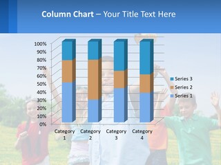 A Group Of Children Holding Up A Trophy PowerPoint Template
