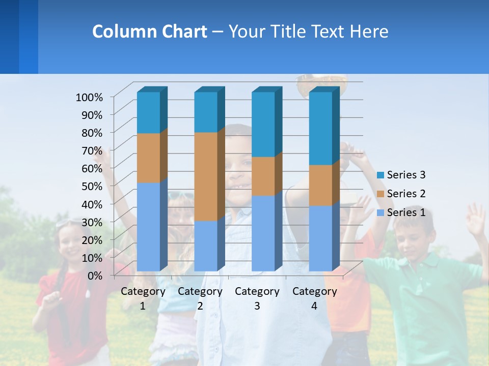 A Group Of Children Holding Up A Trophy PowerPoint Template