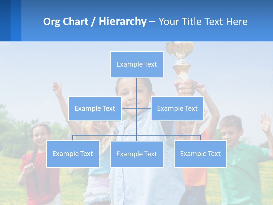 A Group Of Children Holding Up A Trophy PowerPoint Template