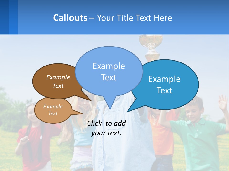 A Group Of Children Holding Up A Trophy PowerPoint Template