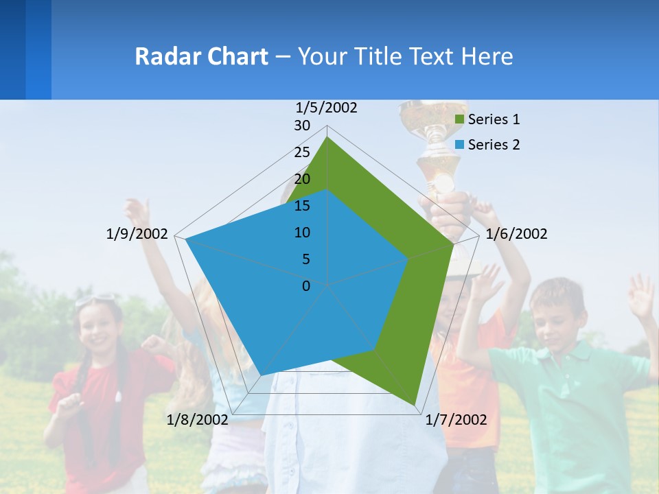 A Group Of Children Holding Up A Trophy PowerPoint Template