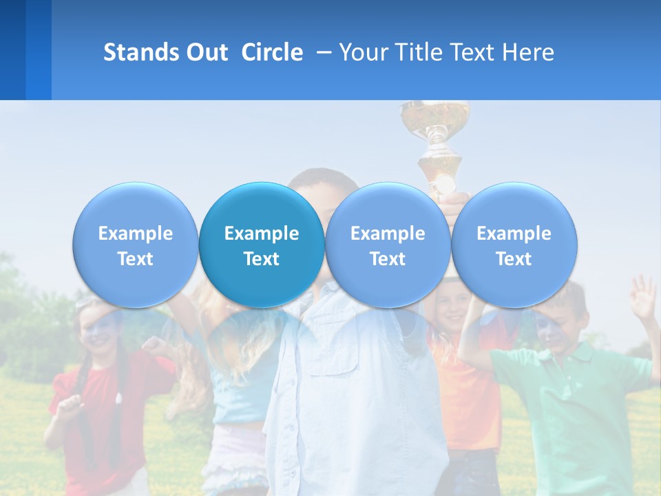 A Group Of Children Holding Up A Trophy PowerPoint Template