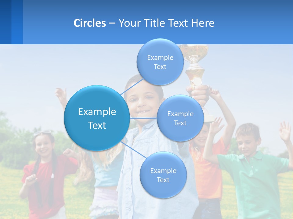A Group Of Children Holding Up A Trophy PowerPoint Template