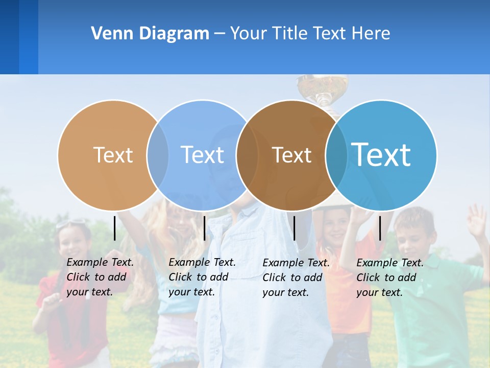 A Group Of Children Holding Up A Trophy PowerPoint Template