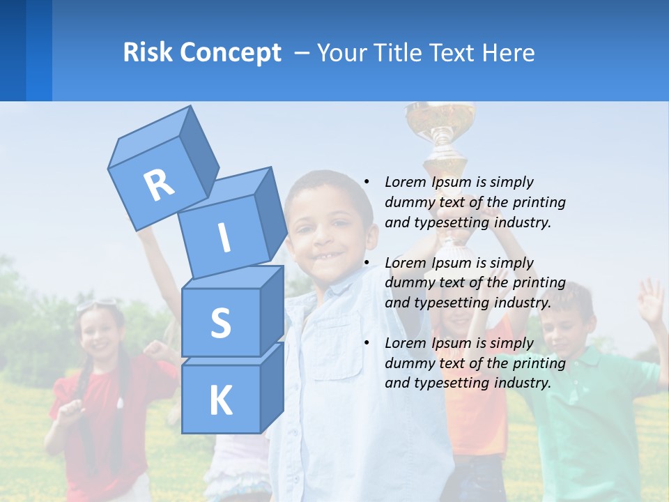 A Group Of Children Holding Up A Trophy PowerPoint Template