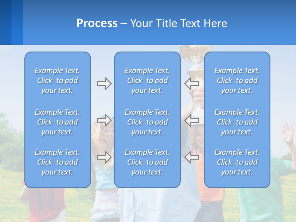 A Group Of Children Holding Up A Trophy PowerPoint Template