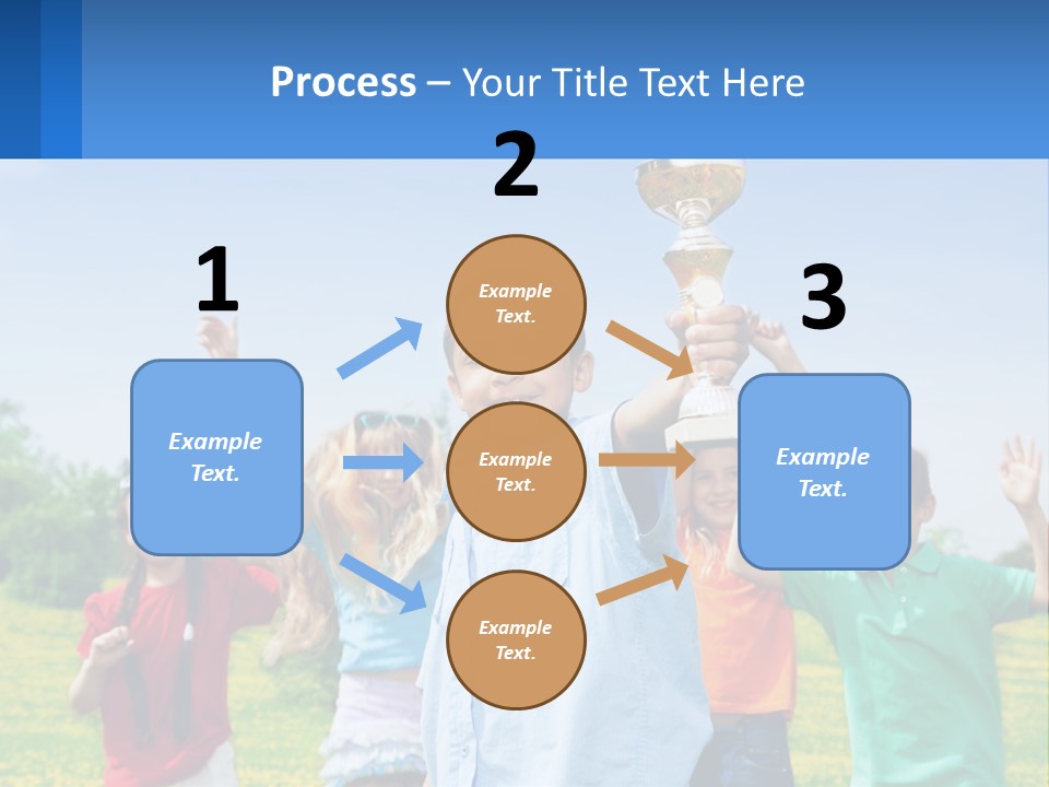 A Group Of Children Holding Up A Trophy PowerPoint Template