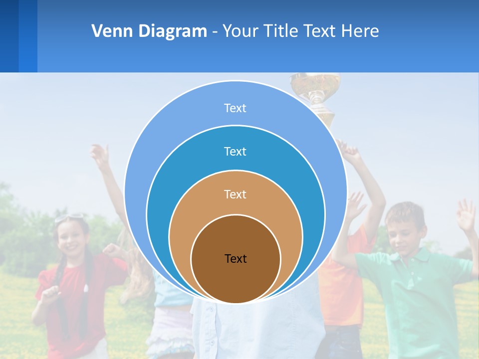 A Group Of Children Holding Up A Trophy PowerPoint Template