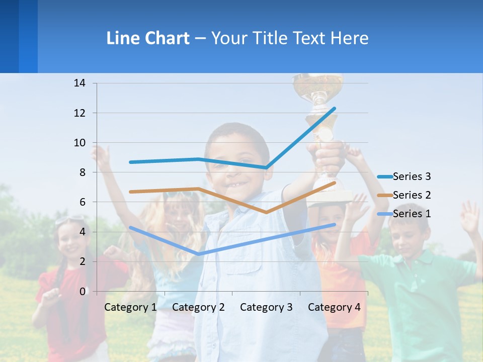 A Group Of Children Holding Up A Trophy PowerPoint Template