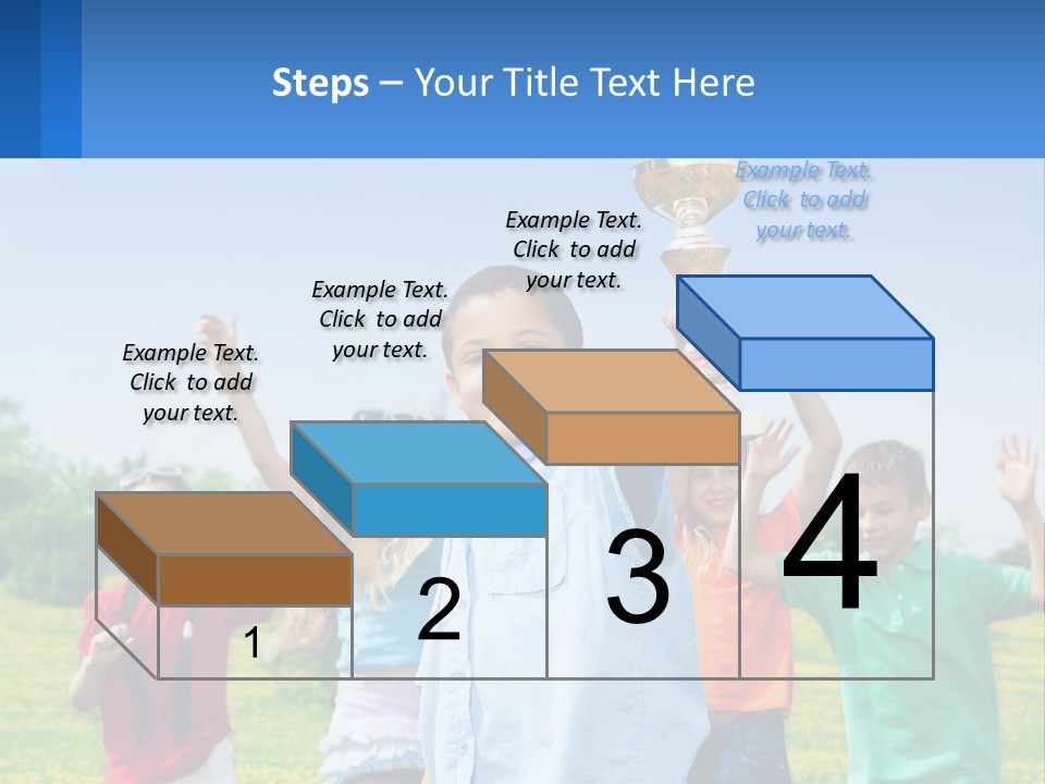 A Group Of Children Holding Up A Trophy PowerPoint Template
