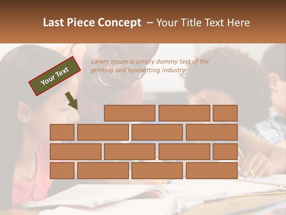 A Group Of Children Sitting At A Table Writing On Paper PowerPoint Template