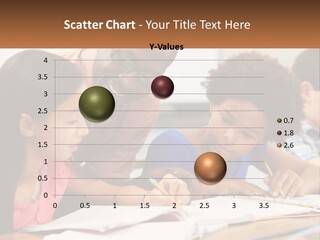 A Group Of Children Sitting At A Table Writing On Paper PowerPoint Template