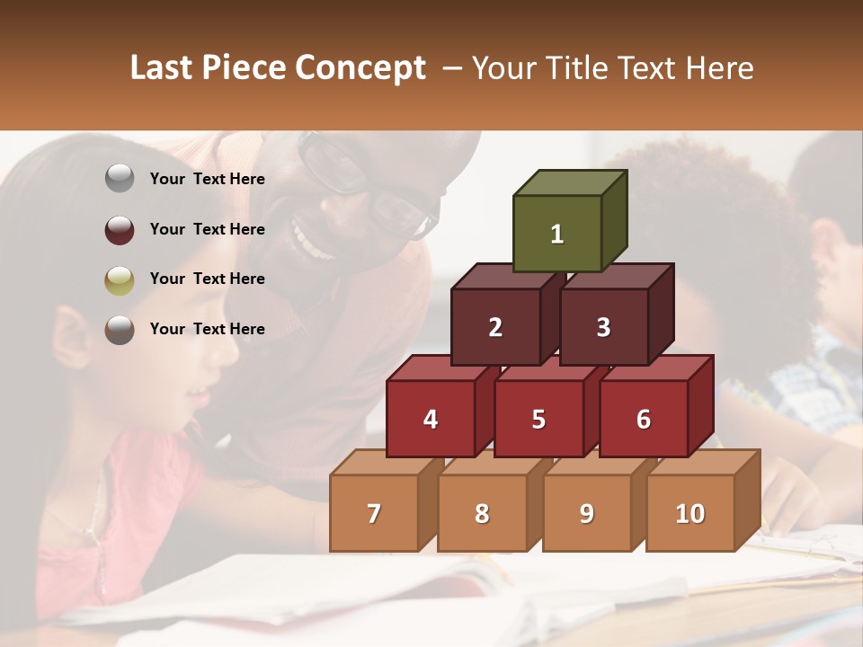 A Group Of Children Sitting At A Table Writing On Paper PowerPoint Template