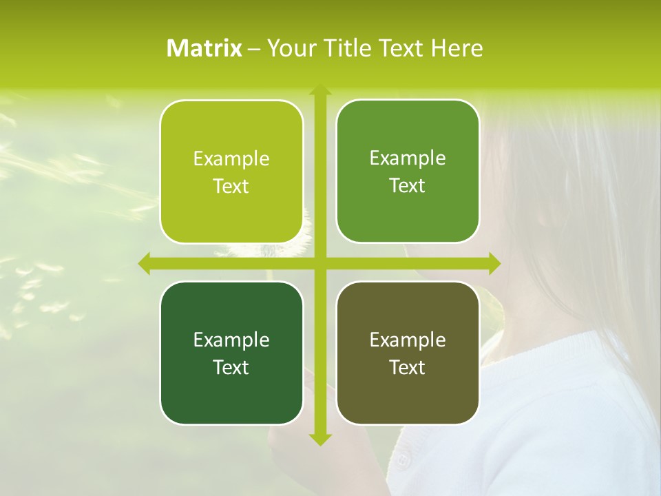 A Little Girl Blowing A Dandelion On A Green Field PowerPoint Template