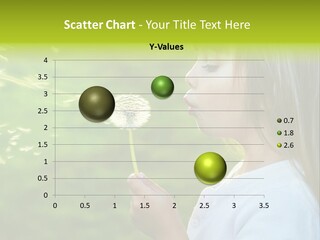 A Little Girl Blowing A Dandelion On A Green Field PowerPoint Template