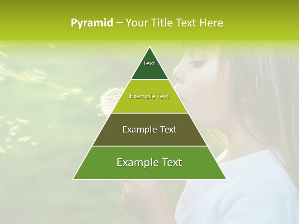 A Little Girl Blowing A Dandelion On A Green Field PowerPoint Template